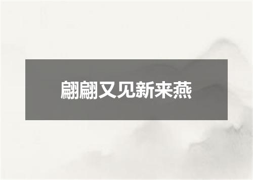 翩翩又见新来燕