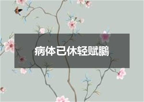 病体已休轻赋鵩