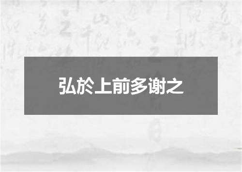 弘於上前多谢之