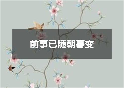 前事已随朝暮变