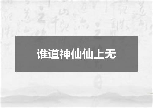 谁道神仙仙上无