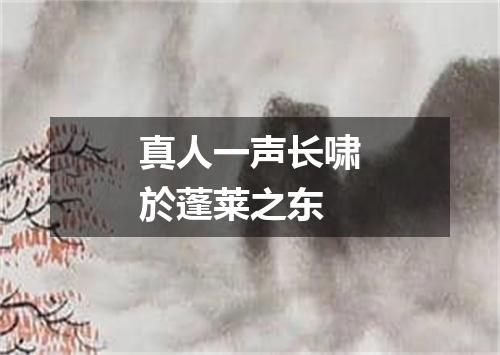 真人一声长啸於蓬莱之东