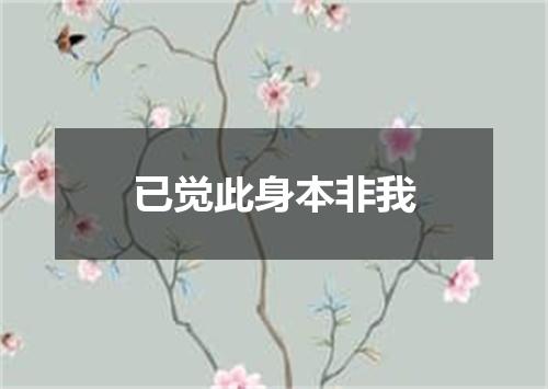 已觉此身本非我