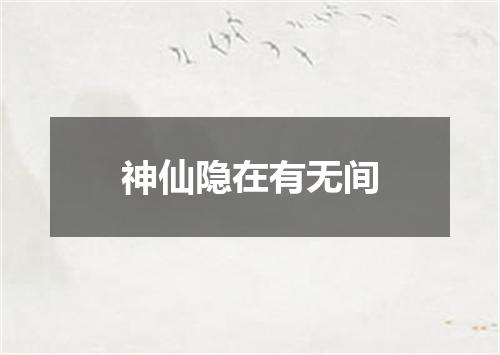 神仙隐在有无间