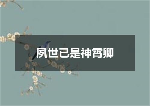 夙世已是神霄卿