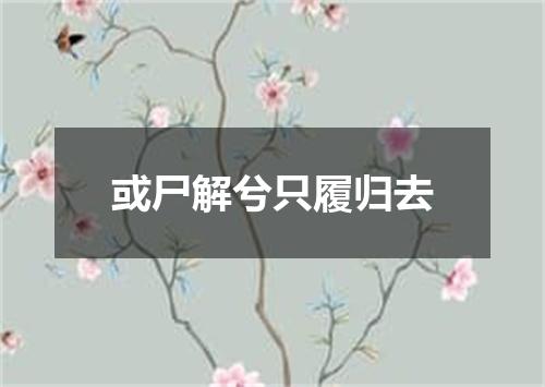 或尸解兮只履归去