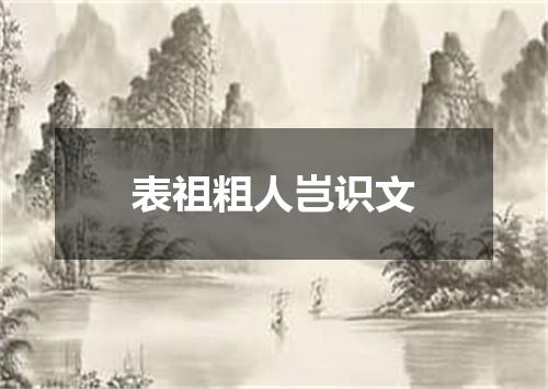 表祖粗人岂识文