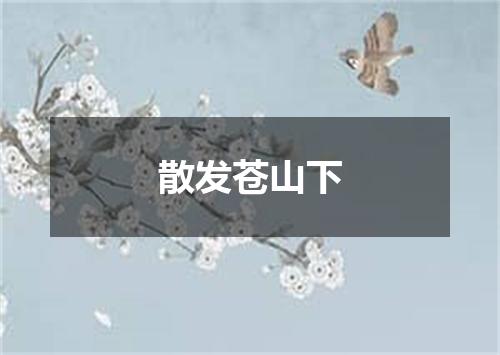 散发苍山下