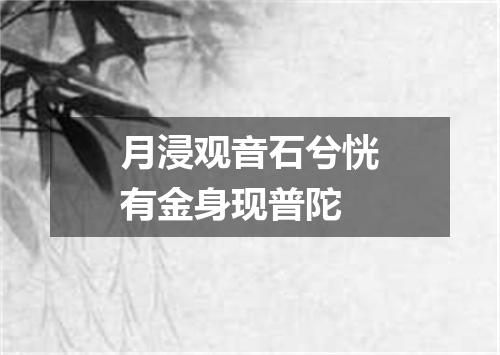 月浸观音石兮恍有金身现普陀