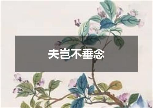 夫岂不垂念