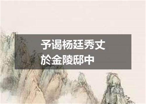 予谒杨廷秀丈於金陵邸中