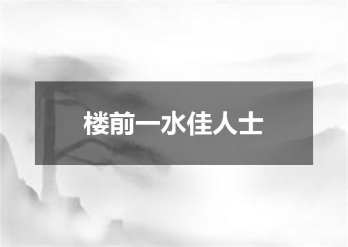 楼前一水佳人士