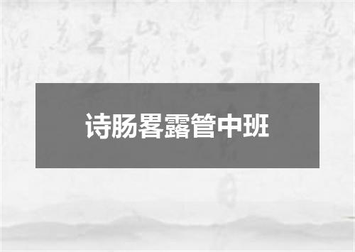 诗肠畧露管中班