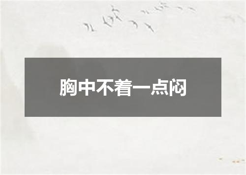 胸中不着一点闷