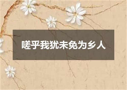 嗟乎我犹未免为乡人
