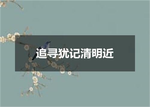 追寻犹记清明近