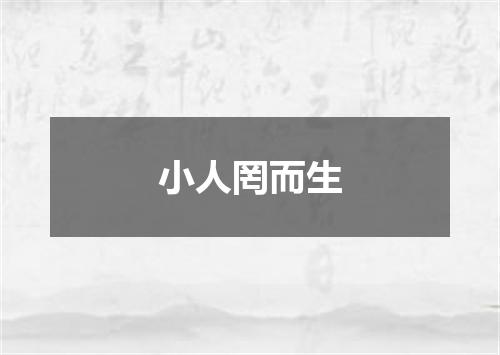小人罔而生
