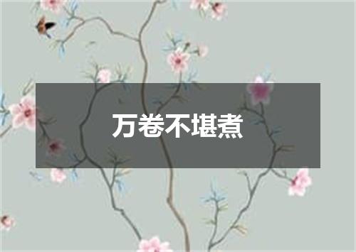 万卷不堪煮