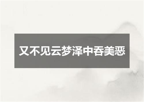 又不见云梦泽中吞美恶