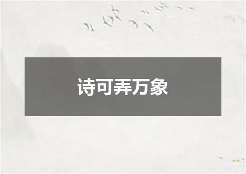 诗可弄万象