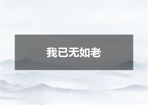 我已无如老