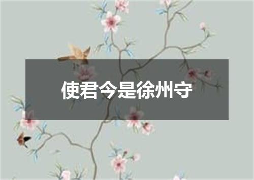 使君今是徐州守