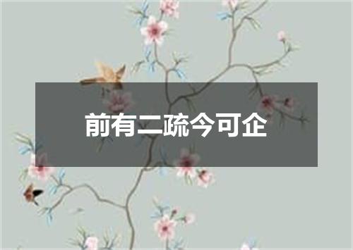 前有二疏今可企