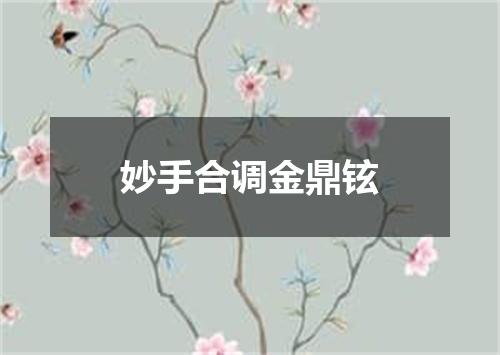 妙手合调金鼎铉