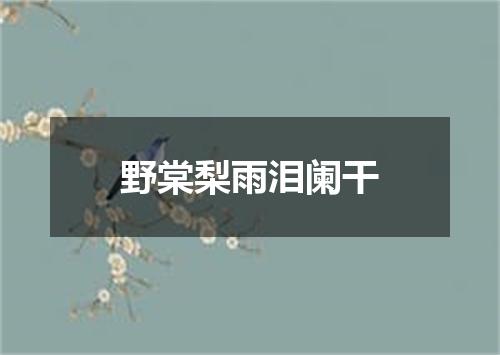 野棠梨雨泪阑干