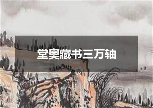 堂奥藏书三万轴