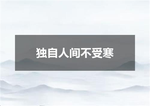独自人间不受寒