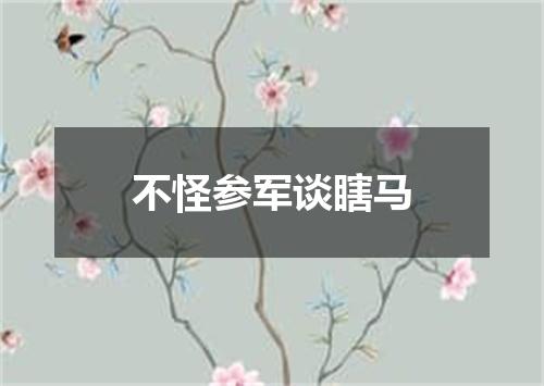 不怪参军谈瞎马