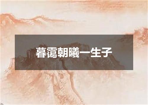暮霭朝曦一生子