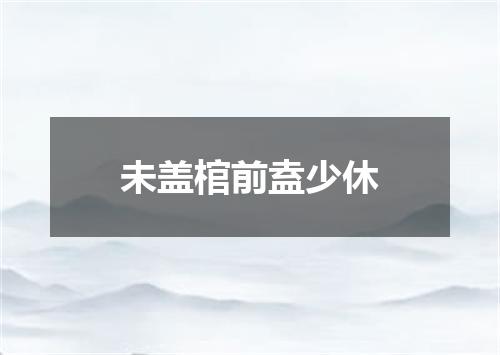 未盖棺前盍少休
