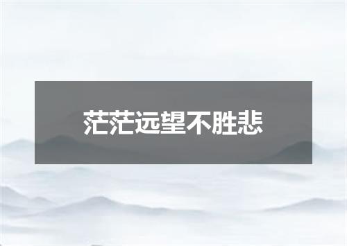 茫茫远望不胜悲