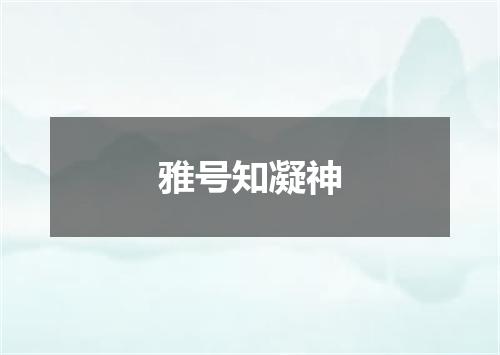 雅号知凝神