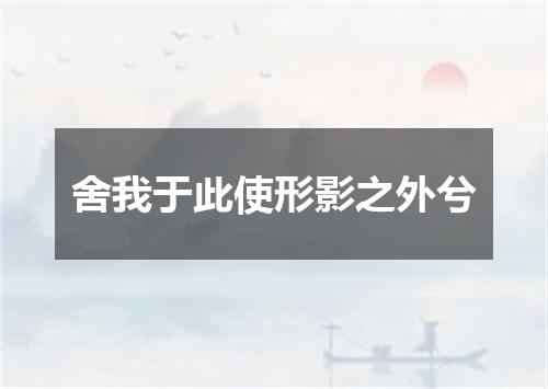 舍我于此使形影之外兮
