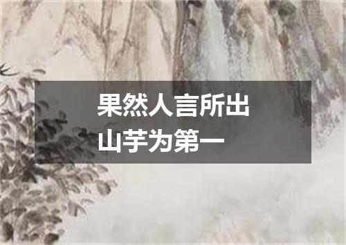 果然人言所出山芋为第一