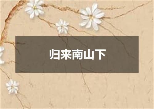 归来南山下