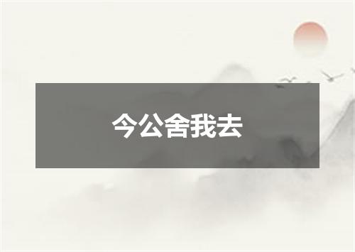 今公舍我去