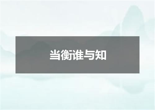 当衡谁与知