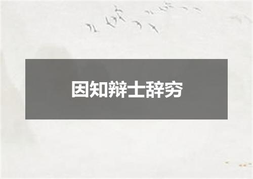 因知辩士辞穷