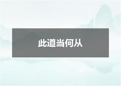 此道当何从