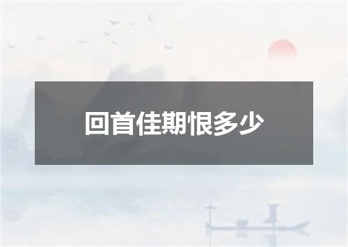 回首佳期恨多少