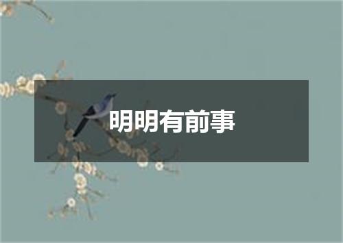 明明有前事