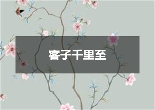 客子千里至