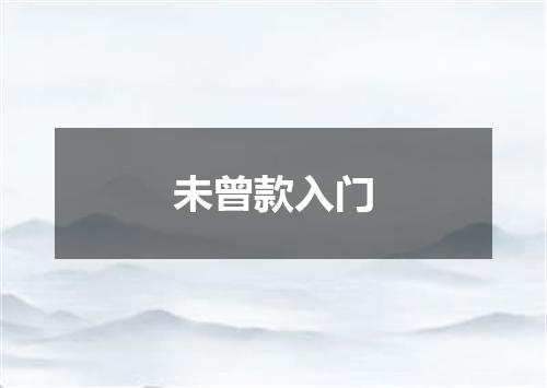 未曾款入门