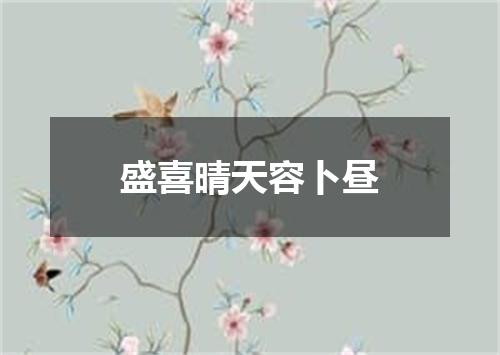 盛喜晴天容卜昼