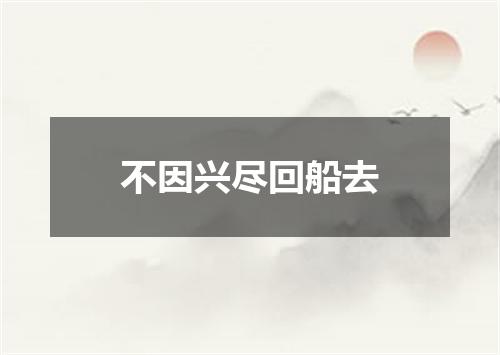 不因兴尽回船去