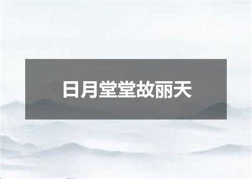 日月堂堂故丽天
